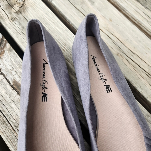 American Eagle Gray Suede Flats Slip On Professional Work Interview 8 - Picture 3 of 5